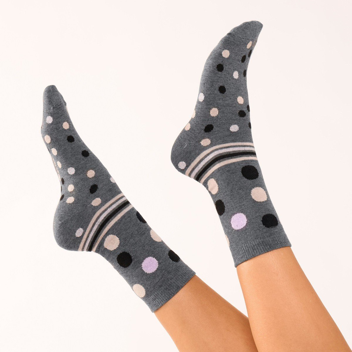 Blancheporte Sada 4 párů jednobarevných a puntíkatých ponožek assort 3942