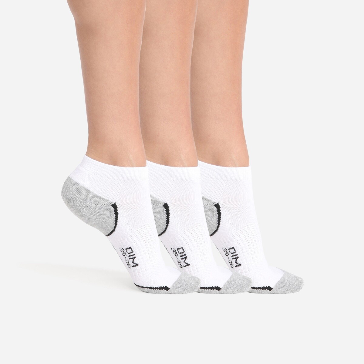 Blancheporte Sada 3 párů sportovních ponožek DIM bílášedá 3538