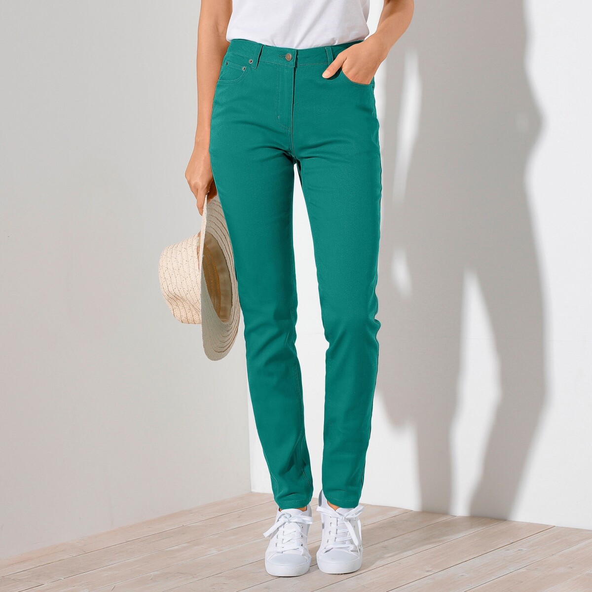 Blancheporte Úzké dlouhé kalhoty zelená 36
