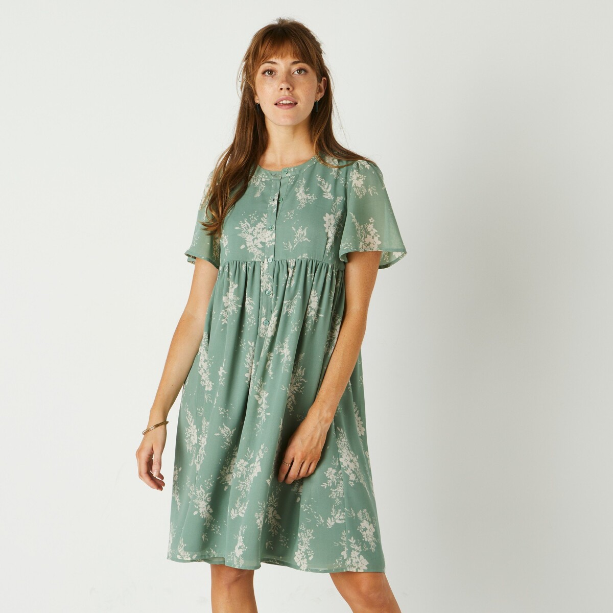 Blancheporte Rozšířené šaty s dvoubarevným potiskem zelenárežná 36