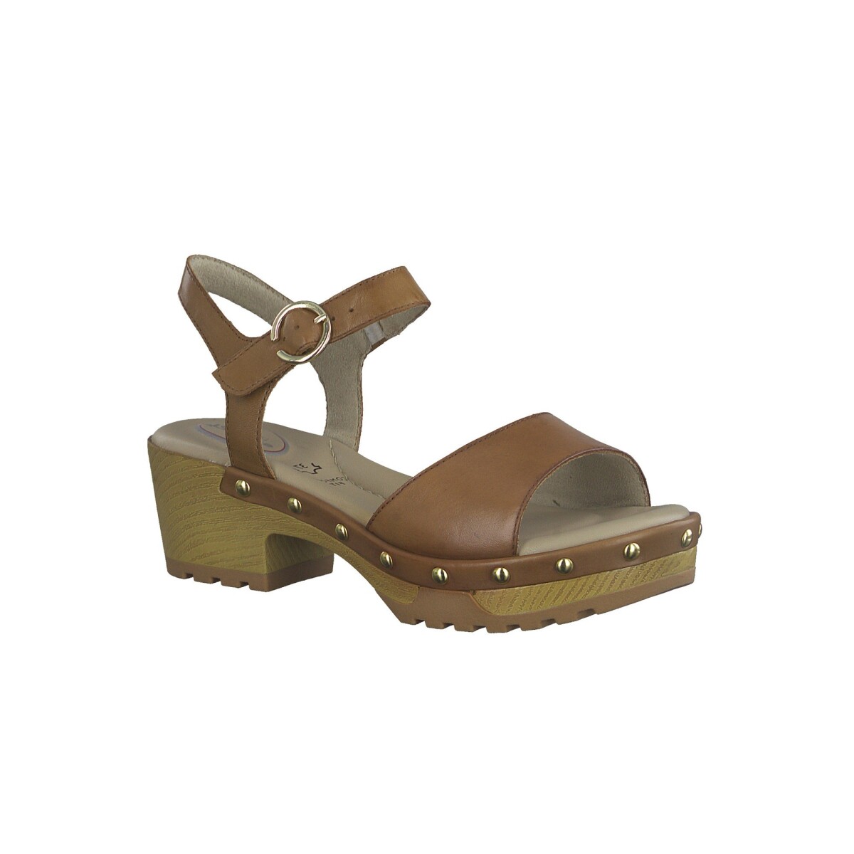 Blancheporte Kožené sandály ve stylu dřeváků karamelová 37