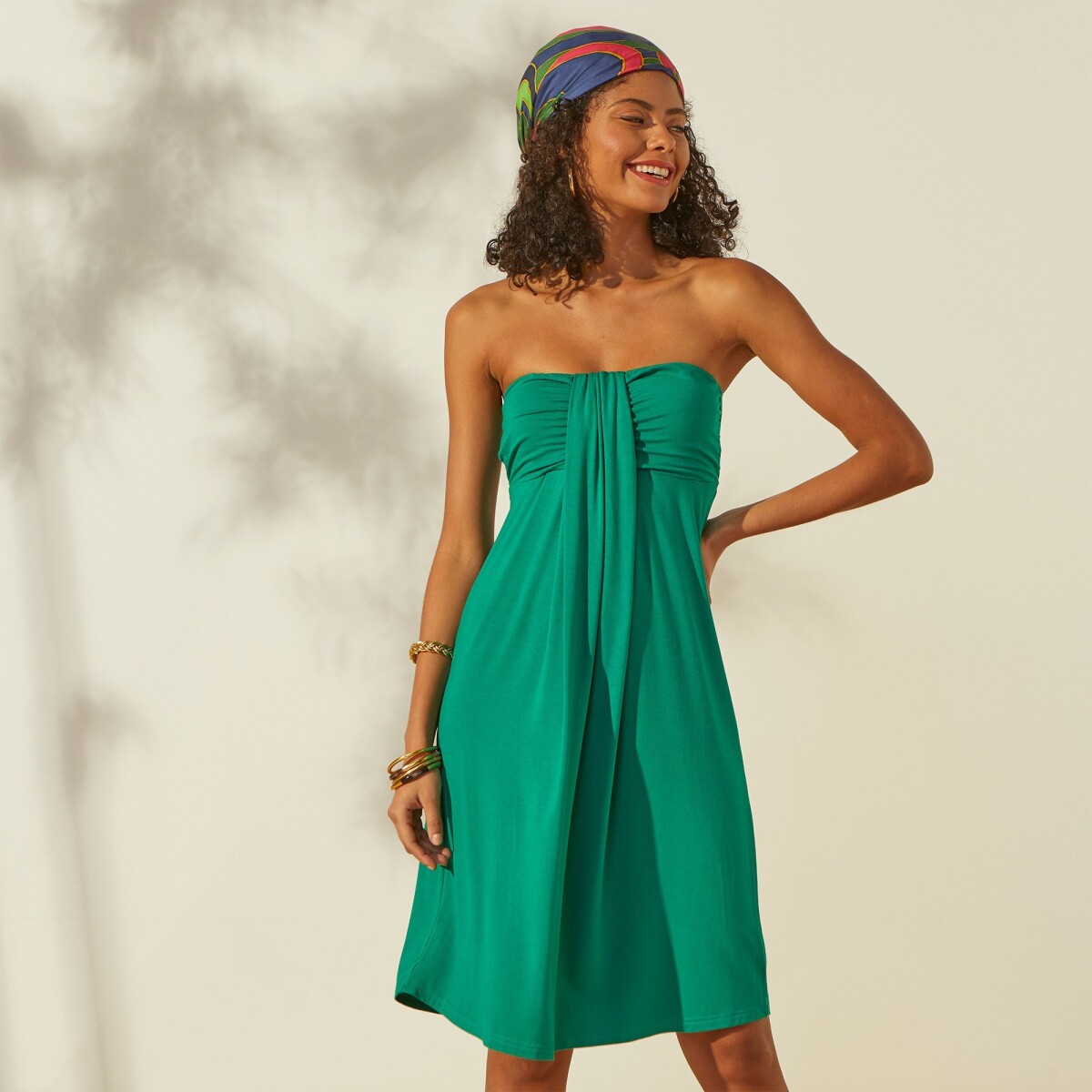 Blancheporte Šaty s odnímatelnými ramínky, jednobarevné zelená 3840