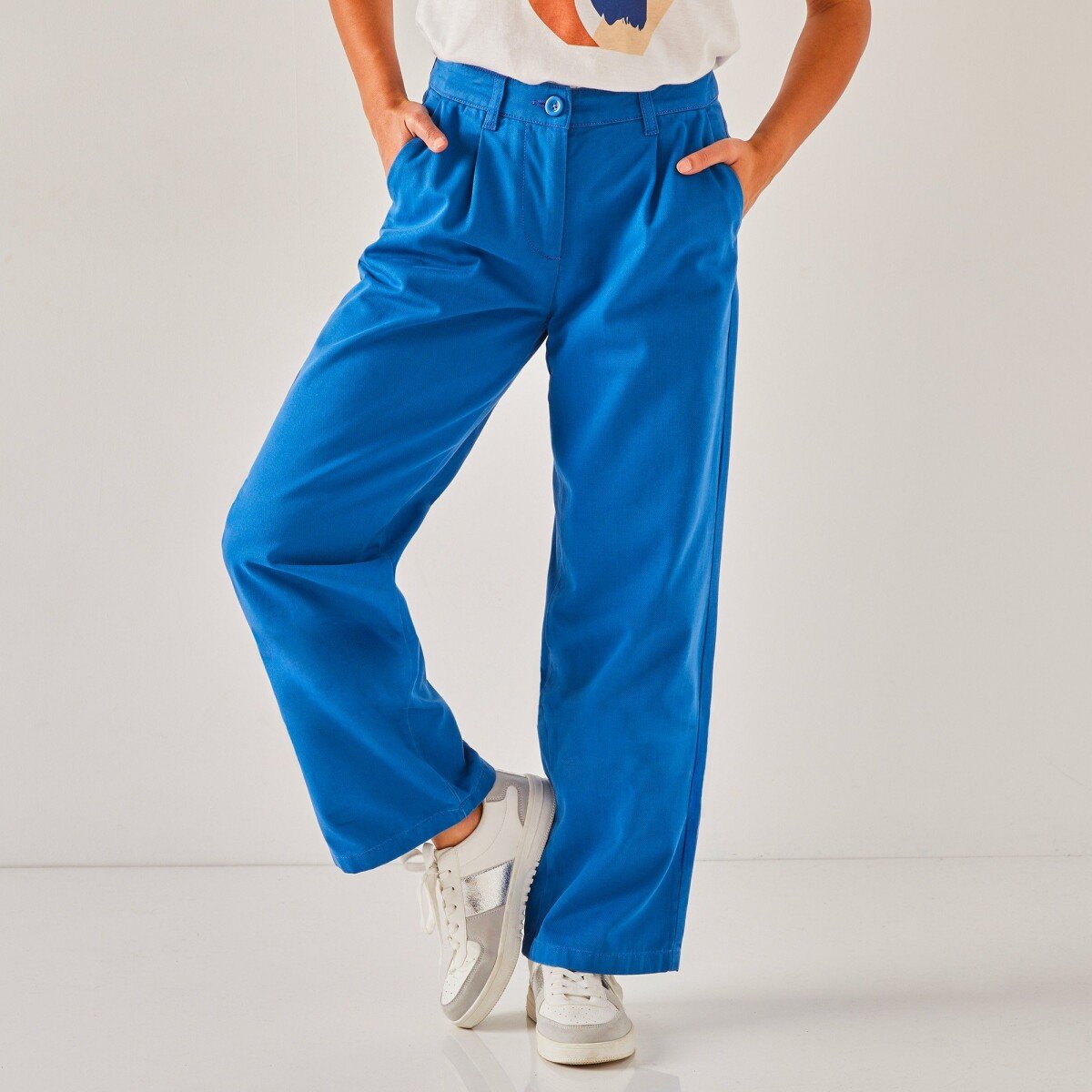 Blancheporte Rovné široké kalhoty pro malou postavu tmavě modrá 36