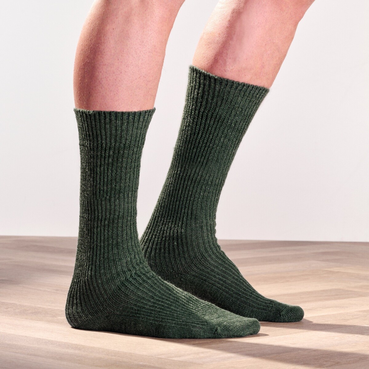 Blancheporte Sada 2 párů extra hřejivých ponožek khaki 3638