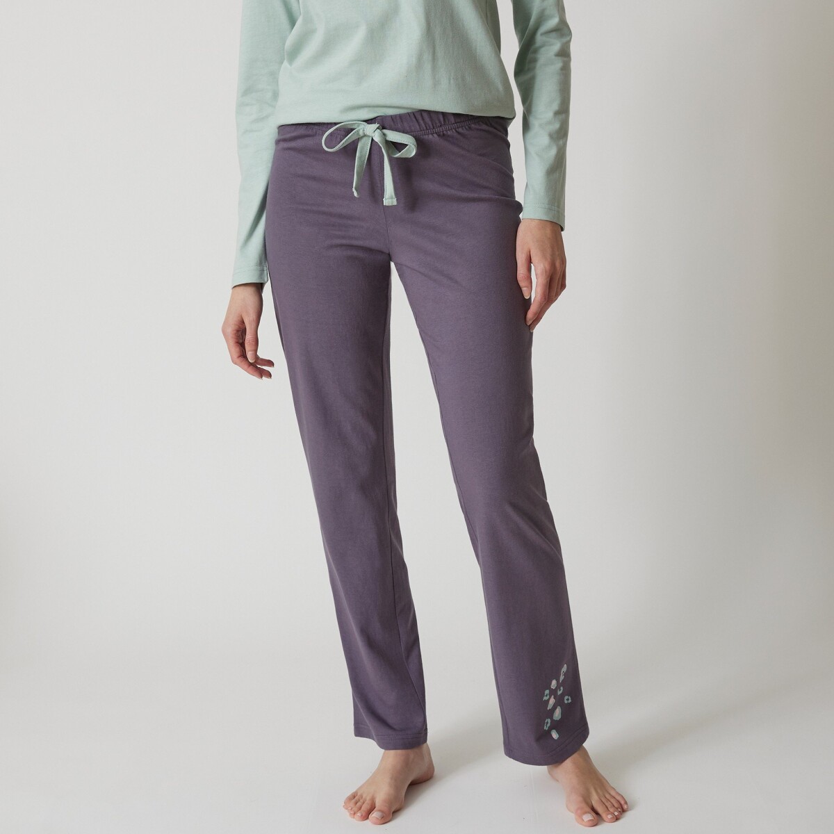 Blancheporte Pyžamové kalhoty se středovým potiskem Beautiful antracitová šedá 3436