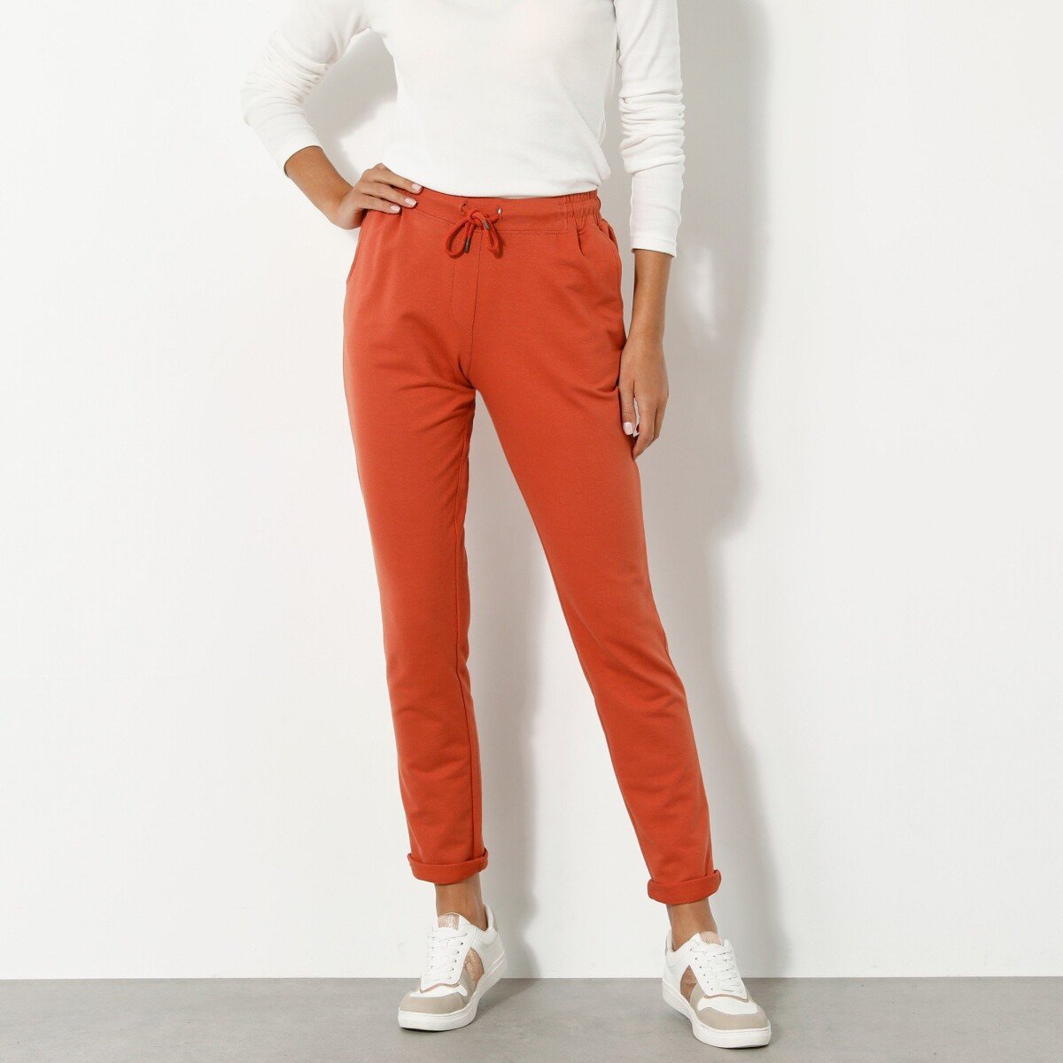 Blancheporte Moltonové kalhoty s pružným pasem oranžová 3436