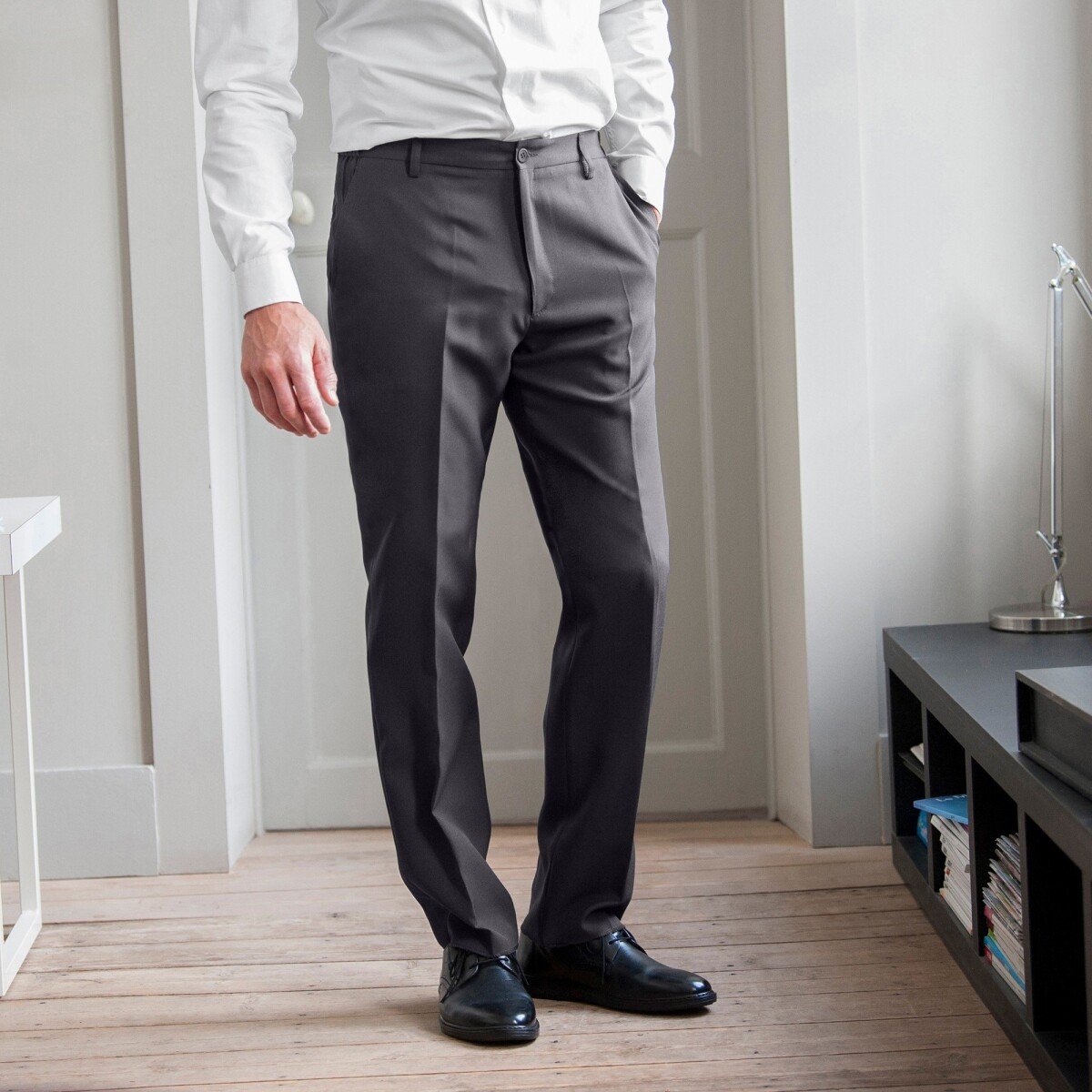 Blancheporte Kalhoty s upravitelným pasem, polyvlna šedá antracitová 42