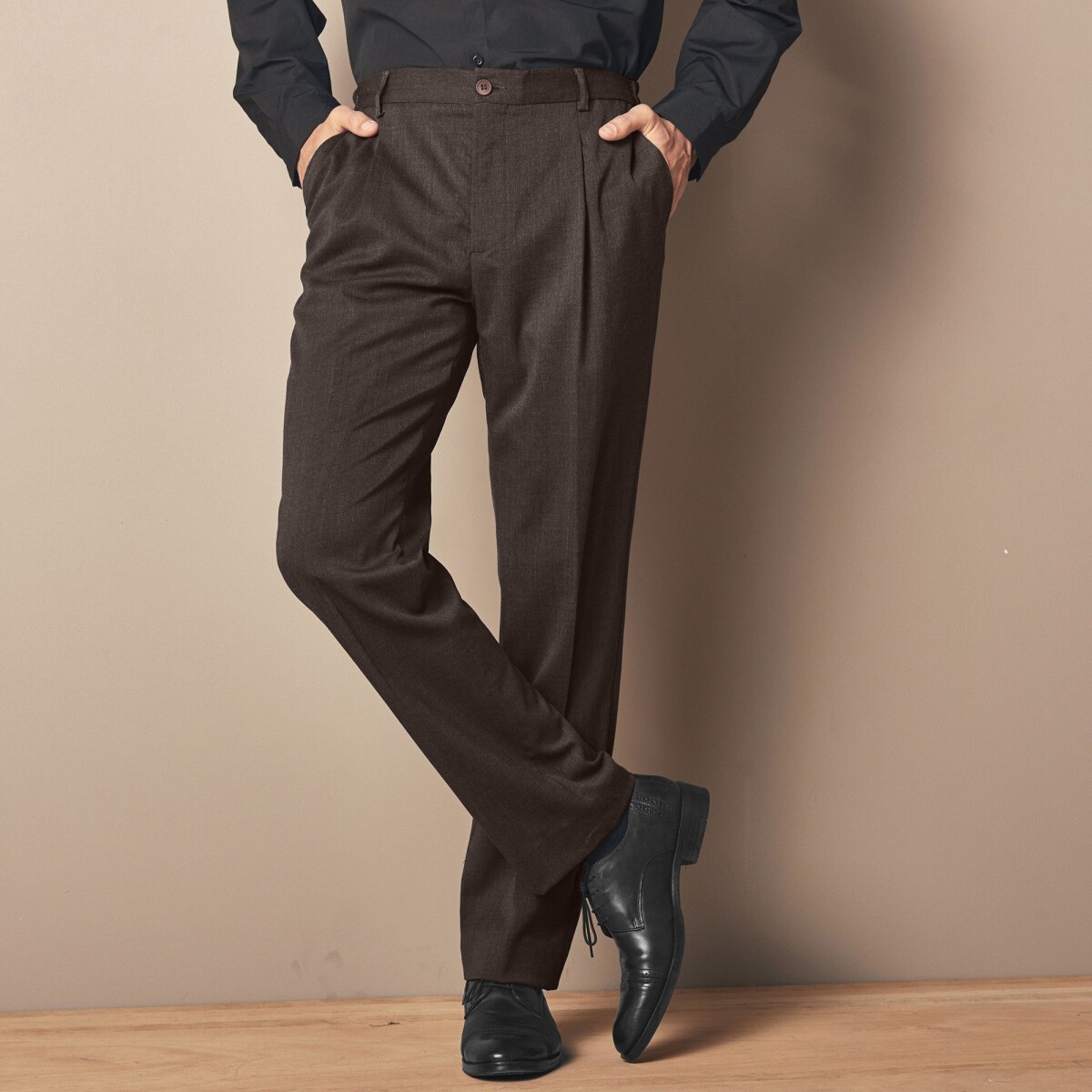 Blancheporte Kalhoty s pružným pasem, polyestervlna oříšková 42