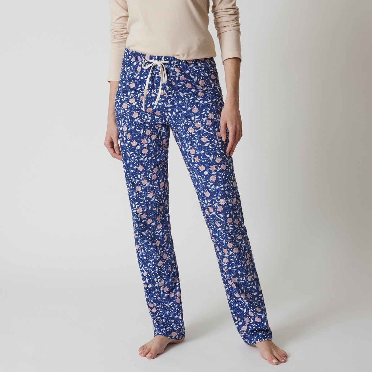 Blancheporte Pyžamové kalhoty s potiskem květin nám. modrálila 3840