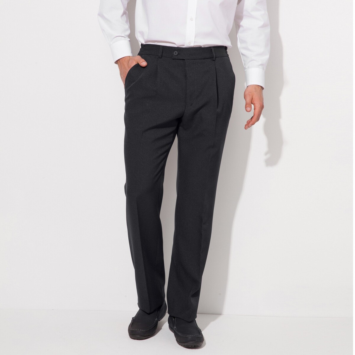 Blancheporte Kalhoty s pružným pasem, polyestervlna šedá antracitová 42