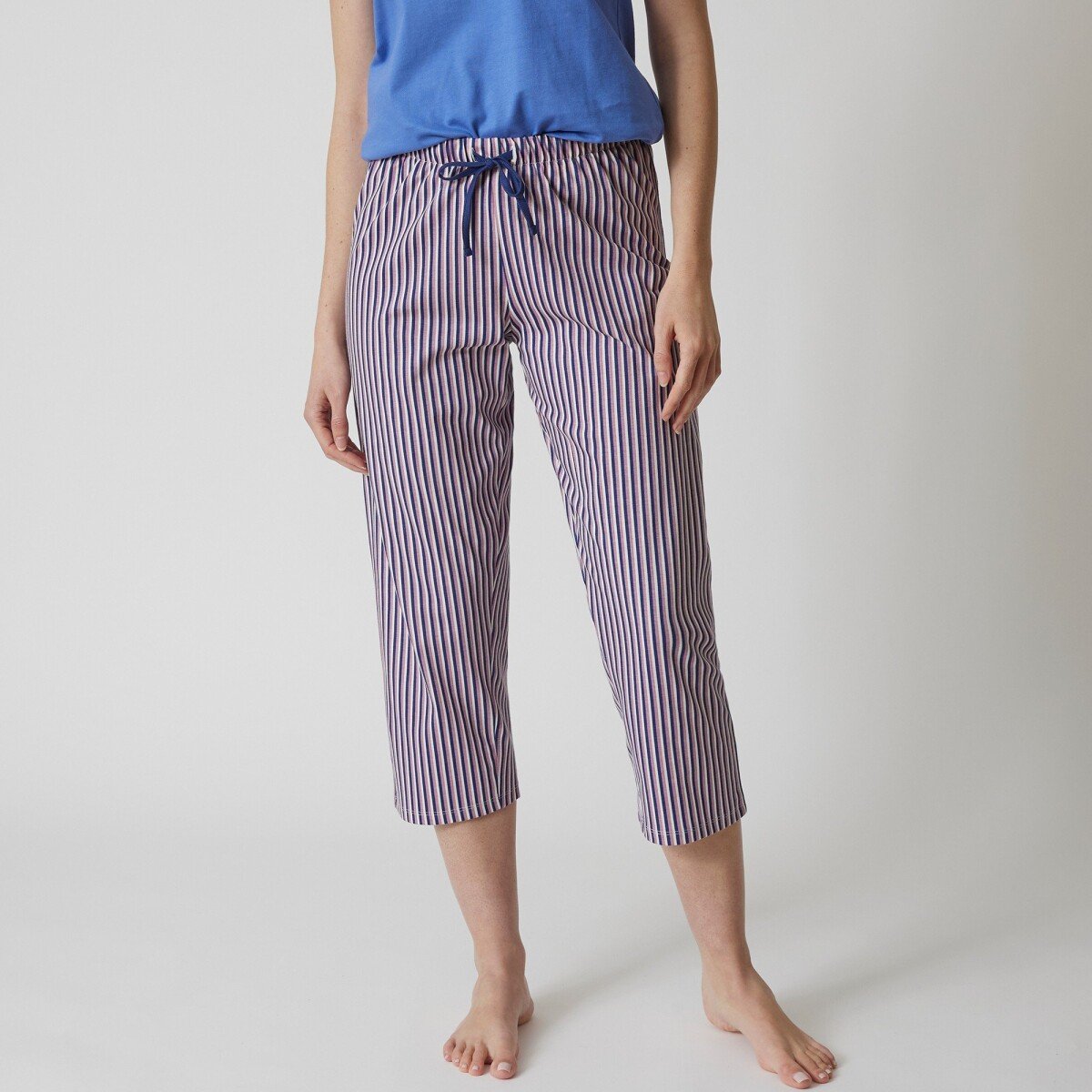 Blancheporte 34 pyžamové kalhoty s potiskem pruhů nám. modrá 3840