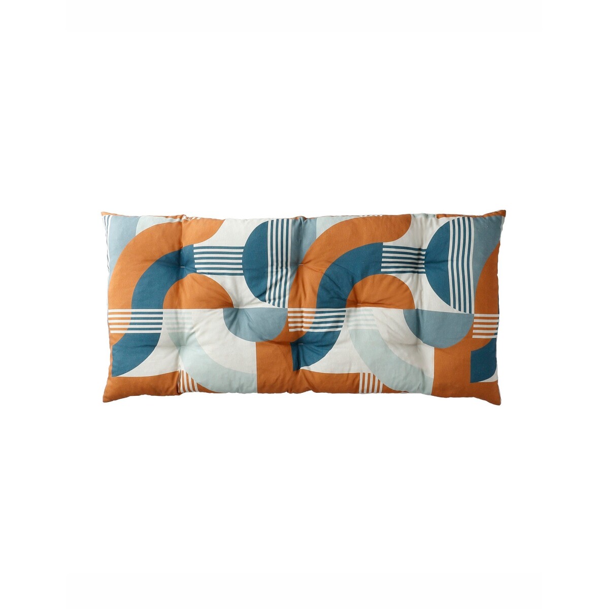 Blancheporte Dlouhý dekorativní polštář s geometrickým potiskem Art Déco modrákaramelová uni
