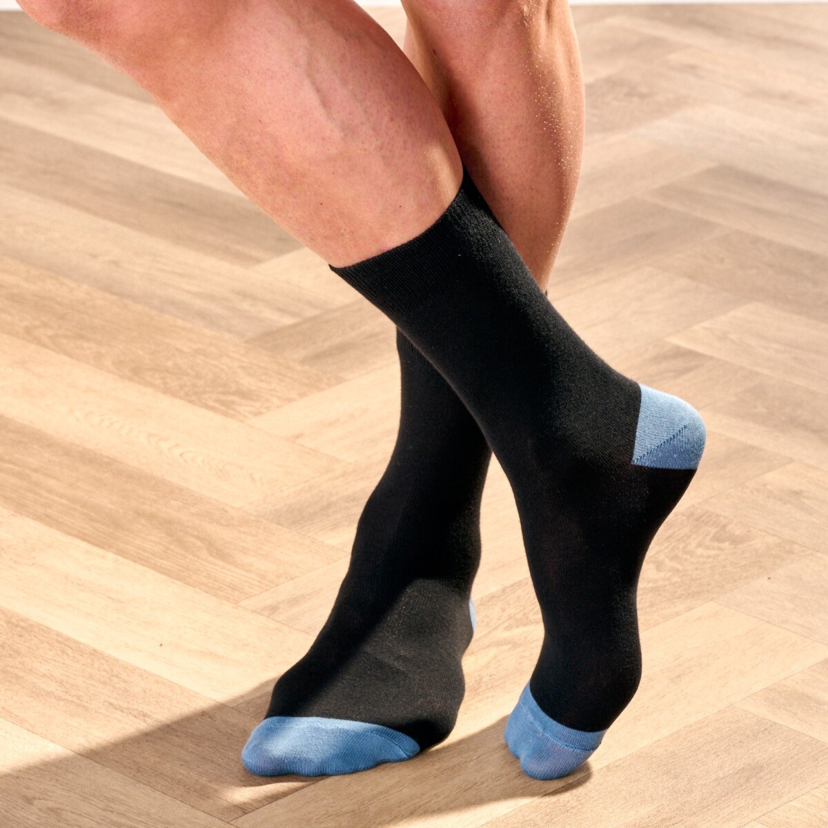 Blancheporte Sada 5 párů ponožek s barevnou patou a špičkou černá 3942