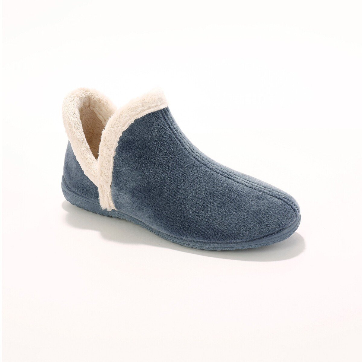 Blancheporte Domácí sametová obuv s hřejivou podšívkou modrá 36