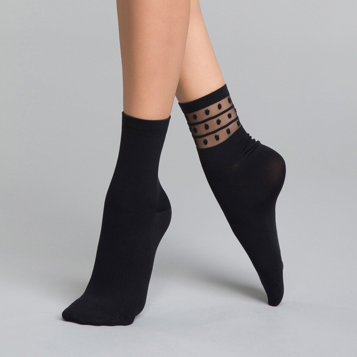 Blancheporte Sada 2 párů dámských ponožek z mikrovlákna Skin černá uni