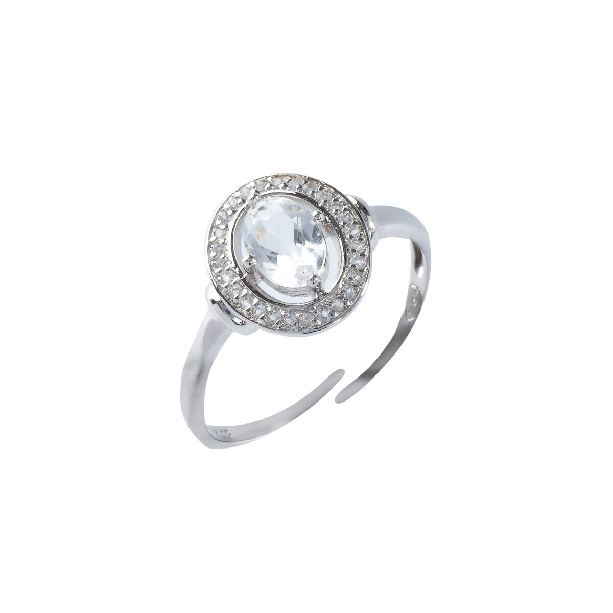 Blancheporte Nastavitelný stříbrný prsten s křišťály a kulatým kamínkem stříbrná uni
