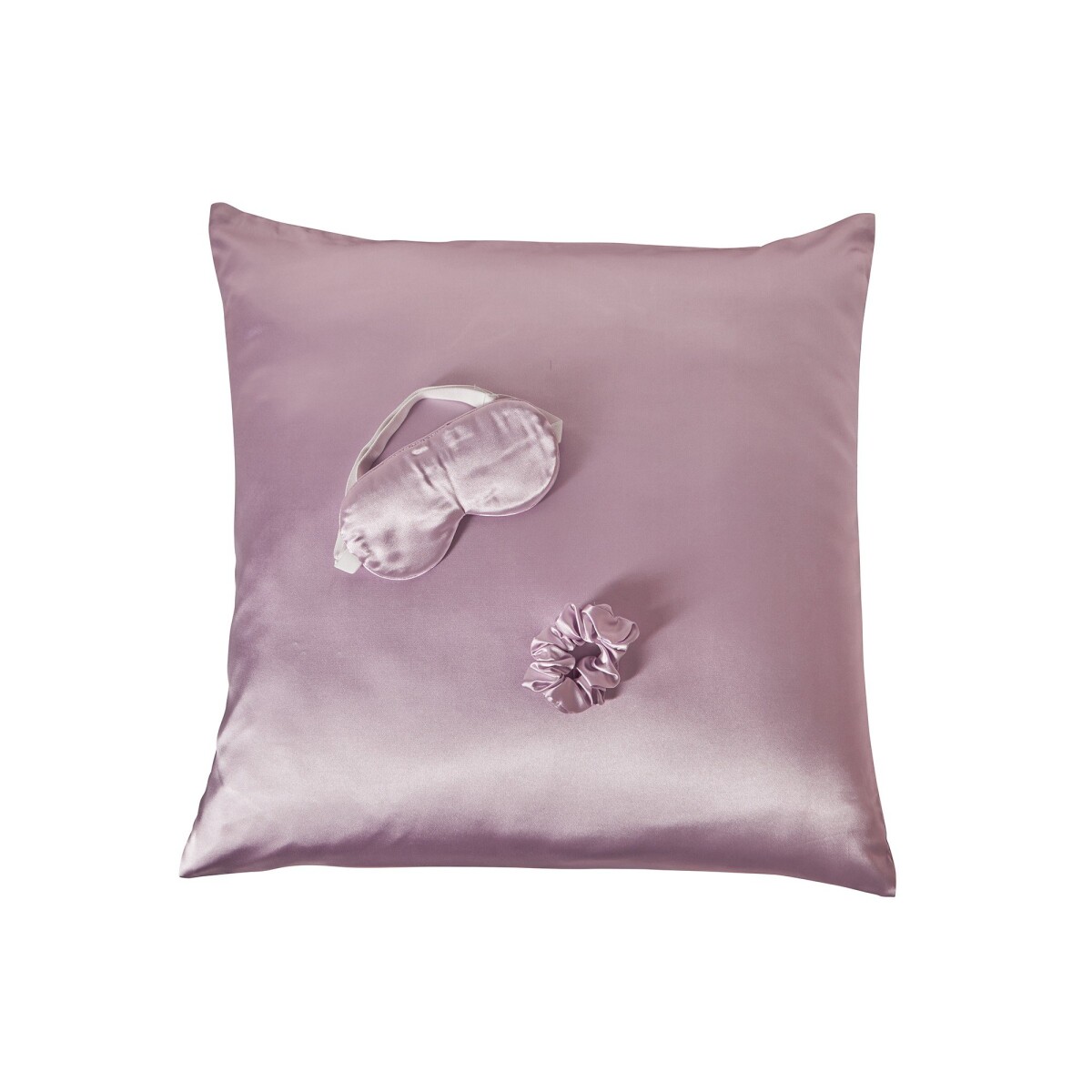 Blancheporte Saténová dárková sada na spaní (maska na spaní  povlak na polštář  gumička do lila uni