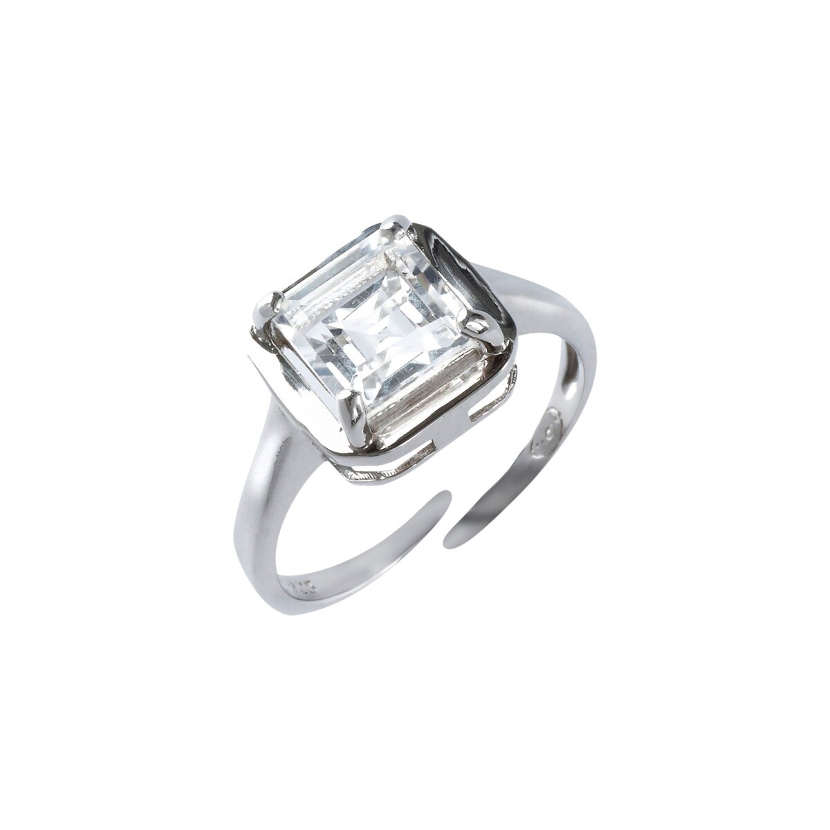 Blancheporte Nastavitelný stříbrný prsten s hranatým kamínkem stříbrná uni