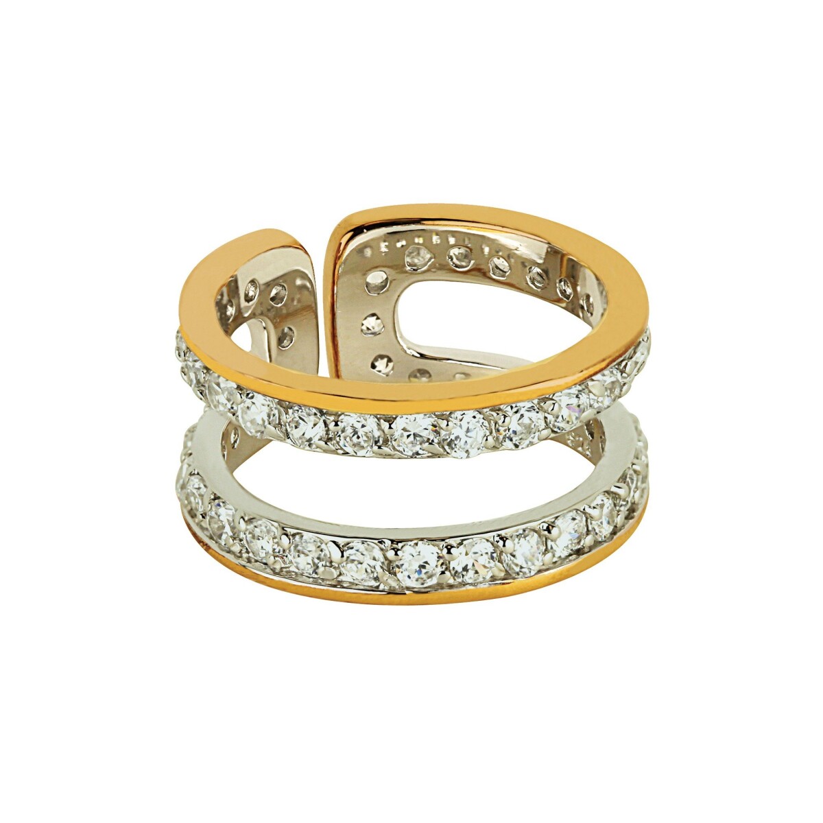 Blancheporte Nastavitelný dvojitý prsten s křišťály zlatá uni